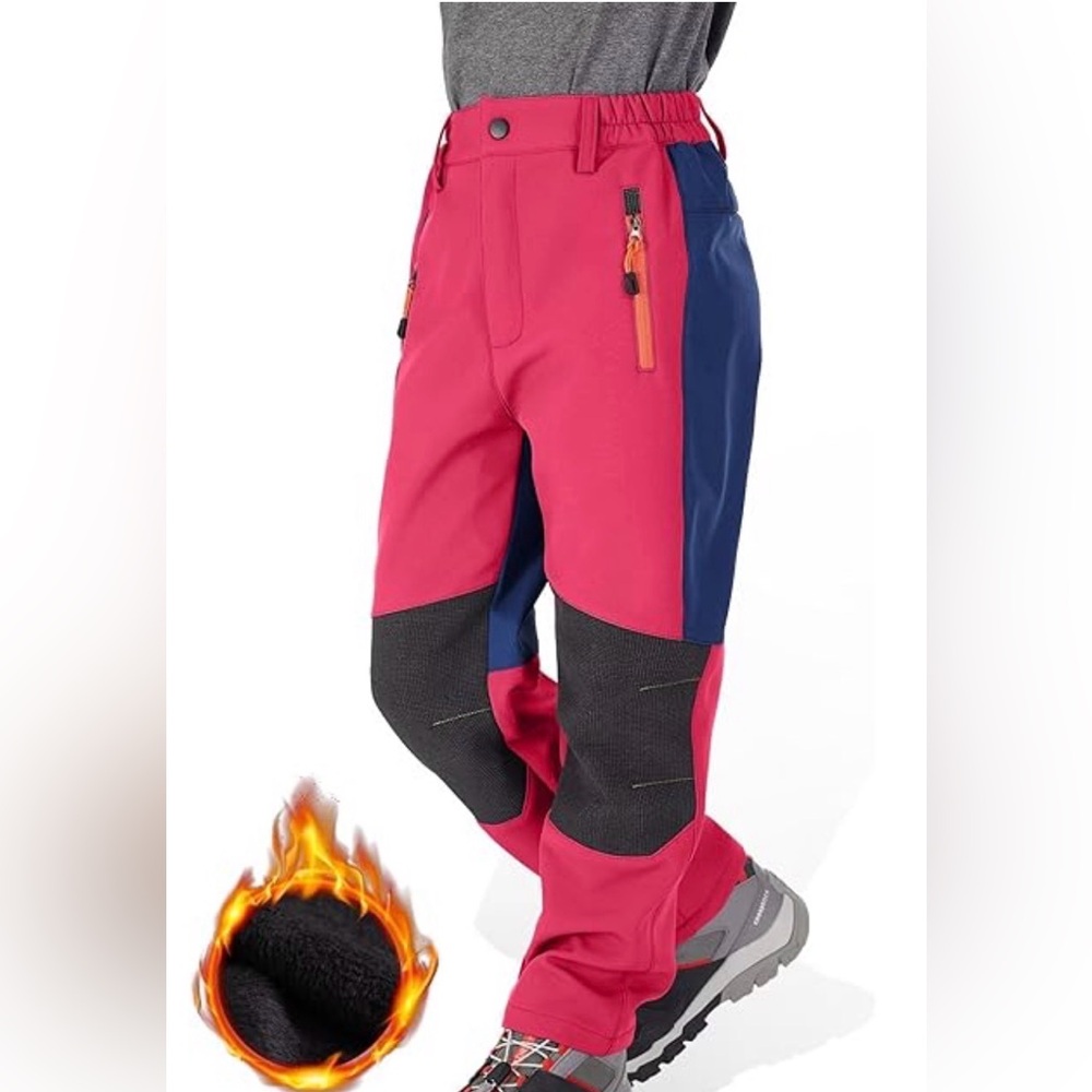 Miluxas kids' waterproof hiking snow
ski pants. Kids XXL. Girls. Pink purple